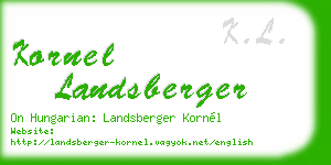 kornel landsberger business card